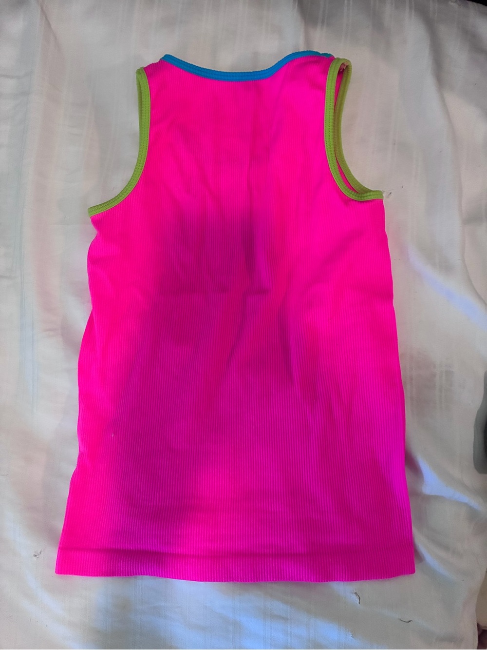 Little Miss Matched Pretty Pink Ribbed Racerback Tank Top - Picture 4 of 4